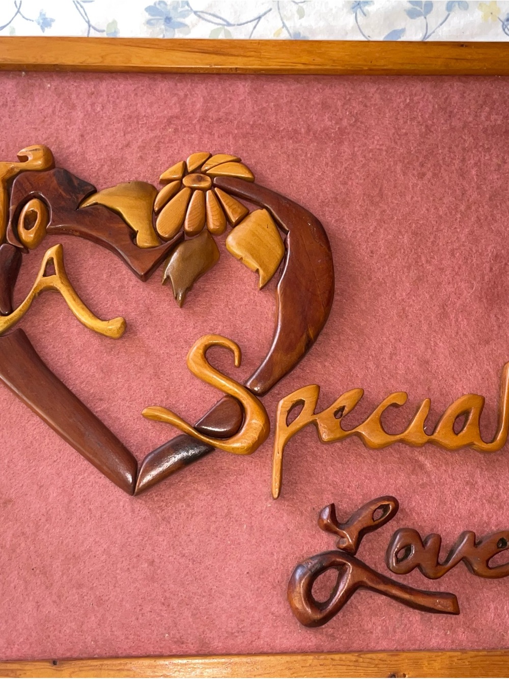 Source Unknown Carved Wood Heart & Words Wall Art - Brown & Tan